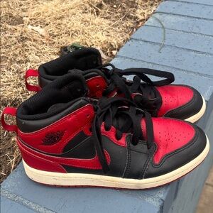 Nike Kids Red and Black High-Top Sneakers